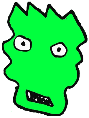 Tweny One, Tata #0822: a green Latinx Tata, hand-drawn by Marcelo and Noel Morera (Tata 1000 Faces)