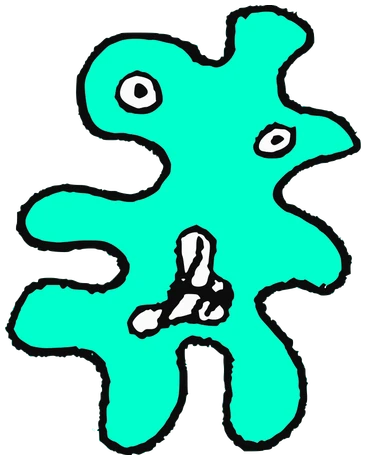 Inker, Tata #0823: a jade Amoeba Tata, hand-drawn by Marcelo and Noel Morera (Tata 1000 Faces)