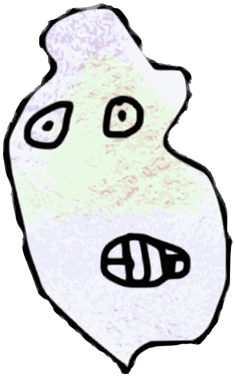 Cryptid, Tata #0837: a static Amoeba Tata, hand-drawn by Marcelo and Noel Morera (Tata 1000 Faces)