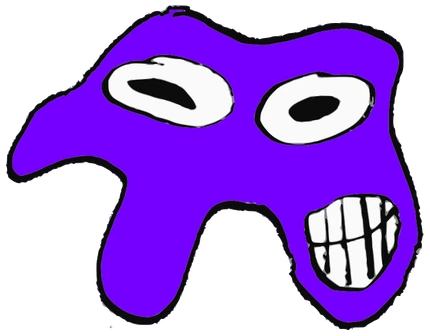 Sam, Tata #0839: a purple Amoeba Tata, hand-drawn by Marcelo and Noel Morera (Tata 1000 Faces)