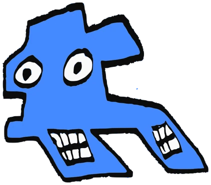 Koro, Tata #0845: a blue Tareco Tata, hand-drawn by Marcelo and Noel Morera (Tata 1000 Faces)