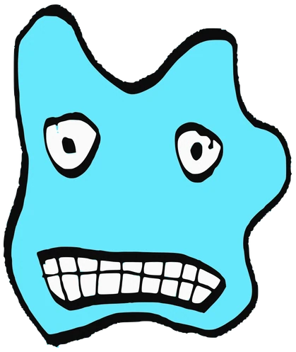 Afax, Tata #0850: a blue Amoeba Tata, hand-drawn by Marcelo and Noel Morera (Tata 1000 Faces)