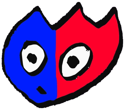 Rune, Tata #0860: a redblue Star Tata, hand-drawn by Marcelo and Noel Morera (Tata 1000 Faces)
