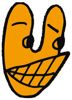 Azoon, Tata #0871: a orange Latinx Tata, hand-drawn by Marcelo and Noel Morera (Tata 1000 Faces)