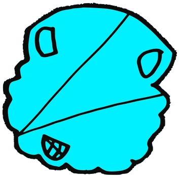 Rlgr, Tata #0880: a blue Amoeba Tata, hand-drawn by Marcelo and Noel Morera (Tata 1000 Faces)