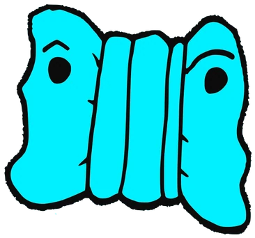Sfern, Tata #0883: a blue Darwinism Tata, hand-drawn by Marcelo and Noel Morera (Tata 1000 Faces)