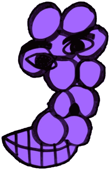 Frutico, Tata #0893: a purple Amoeba Tata, hand-drawn by Marcelo and Noel Morera (Tata 1000 Faces)