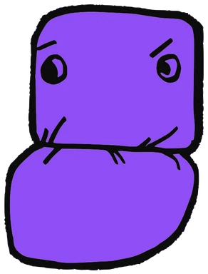 H R, Tata #0896: a purple Amoeba Tata, hand-drawn by Marcelo and Noel Morera (Tata 1000 Faces)