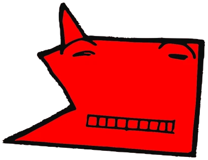 XT=RX88, Tata #0901: a red Tareco Tata, hand-drawn by Marcelo and Noel Morera (Tata 1000 Faces)
