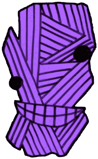 Maximiliam, Tata #0904: a purple Mummy Tata, hand-drawn by Marcelo and Noel Morera (Tata 1000 Faces)