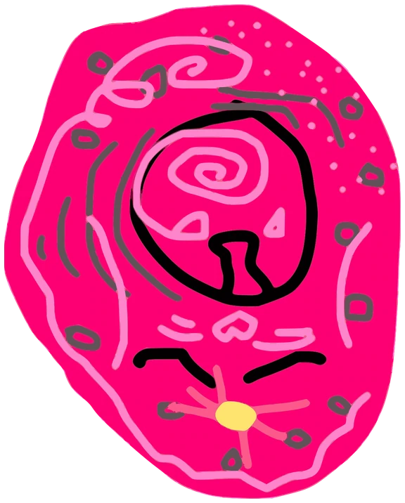 Mitty, Tata #0910: a pink with black and yellow remarks Kinzzzz Tata, hand-drawn by Marcelo and Noel Morera (Tata 1000 Faces)