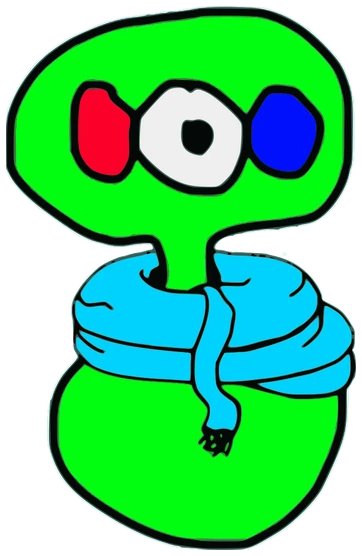 Scarf, Tata #0912: a green Amoeba Tata, hand-drawn by Marcelo and Noel Morera (Tata 1000 Faces)