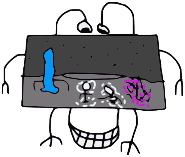 T-V, Tata #0920: a grey Darwinism Tata, hand-drawn by Marcelo and Noel Morera (Tata 1000 Faces)