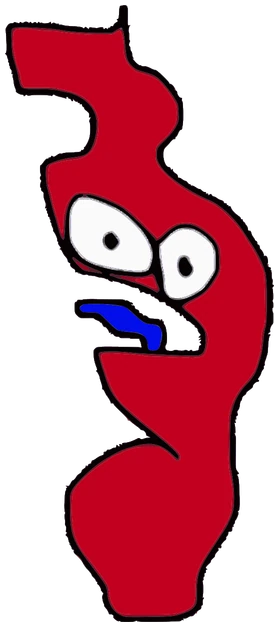 AIY, Tata #0930: a red Amoeba Tata, hand-drawn by Marcelo and Noel Morera (Tata 1000 Faces)