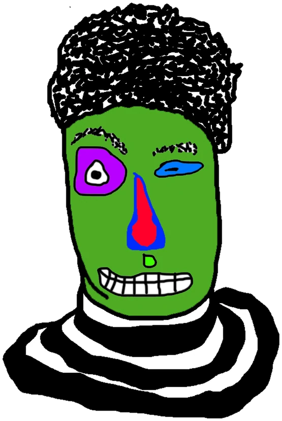 Stro, Tata #0931: a green Darwinism Tata, hand-drawn by Marcelo and Noel Morera (Tata 1000 Faces)