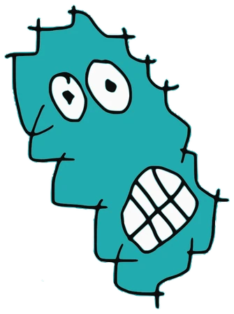 Number 9, Tata #0933: a blue Stitches Tata, hand-drawn by Marcelo and Noel Morera (Tata 1000 Faces)