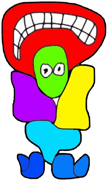 Armas, Tata #0935: a multicolor Amoeba Tata, hand-drawn by Marcelo and Noel Morera (Tata 1000 Faces)