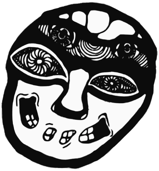 Halzi, Tata #0941: a black and white Halzzzzi Tata, hand-drawn by Marcelo and Noel Morera (Tata 1000 Faces)
