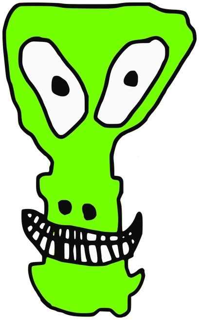 HErnando, Tata #0950: a green Amoeba Tata, hand-drawn by Marcelo and Noel Morera (Tata 1000 Faces)