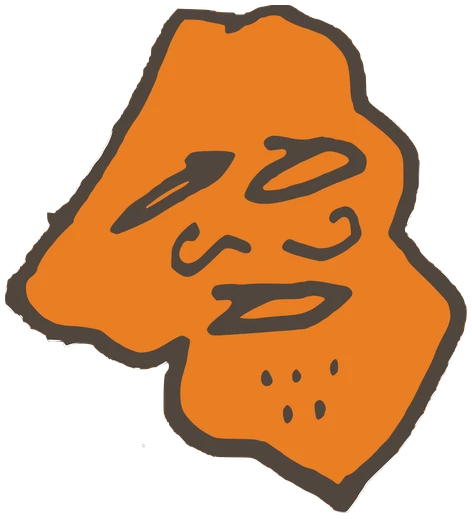 Linguini, Tata #0961: a orange Kinzzzz Tata, hand-drawn by Marcelo and Noel Morera (Tata 1000 Faces)