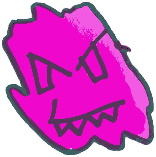 Angro, Tata #0976: a pink Kinzzzz Tata, hand-drawn by Marcelo and Noel Morera (Tata 1000 Faces)
