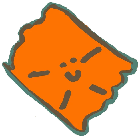 Geralding, Tata #0978: a orange Kinzzzz Tata, hand-drawn by Marcelo and Noel Morera (Tata 1000 Faces)