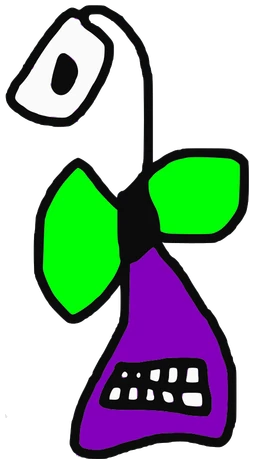 Road House, Tata #0986: a green and purple Darwinism Tata, hand-drawn by Marcelo and Noel Morera (Tata 1000 Faces)
