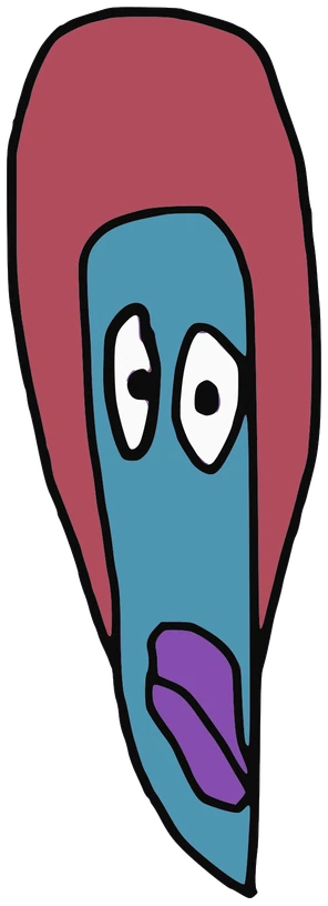 El Negro, Tata #0988: a blue and red Darwinism Tata, hand-drawn by Marcelo and Noel Morera (Tata 1000 Faces)