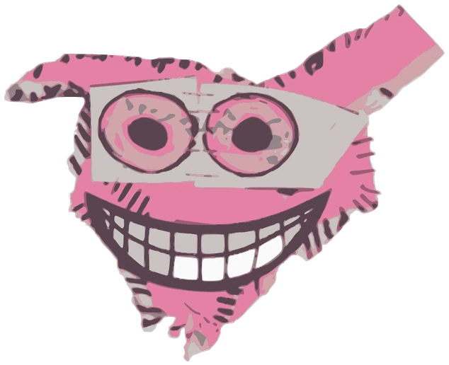 Punky, Tata #0996: a pink and white The Ones Tata, hand-drawn by Marcelo and Noel Morera (Tata 1000 Faces)