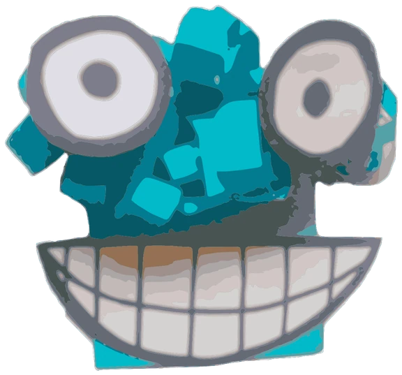 Gifto, Tata #0997: a cyan The Ones Tata, hand-drawn by Marcelo and Noel Morera (Tata 1000 Faces)